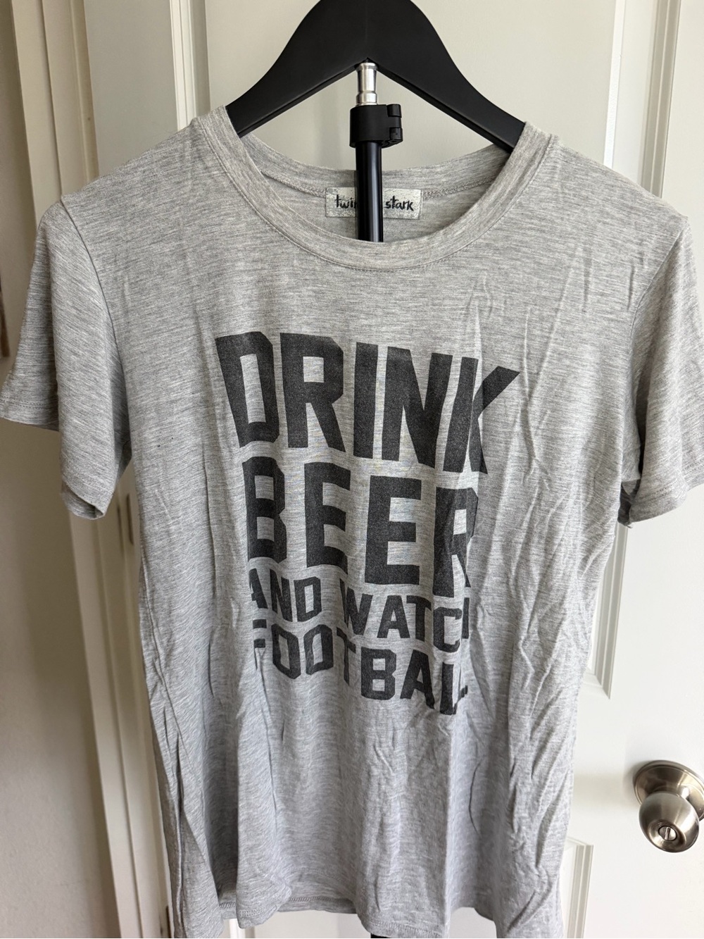 Twine & Stark “Drink Beer and Watch Football” Graphic Tee – Women’s Small